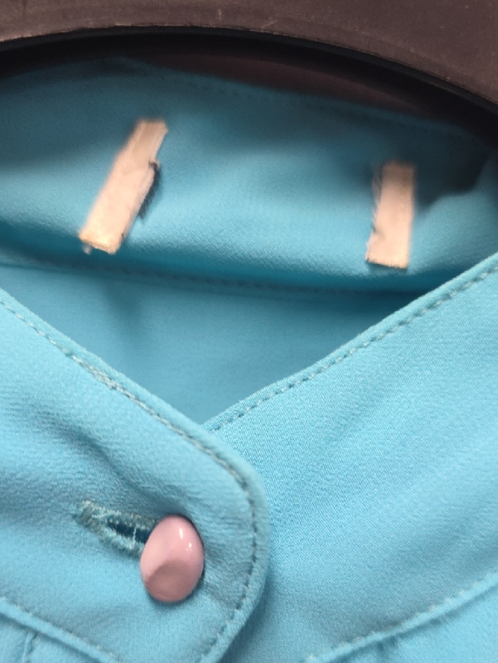 Turquoise Embroidered Button-Front Blouse - Picture 4 of 4